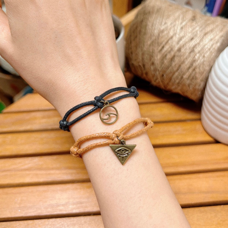 Vòng Kanji - Vòng tay đan dây mix biểu tượng mắt Horus / sóng biển