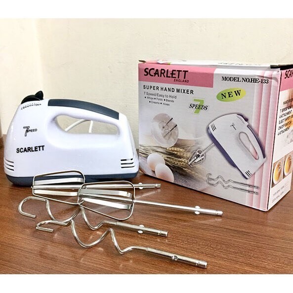 Máy Đánh Trứng Cầm Tay 7 Tốc Độ - SCARLETT Công suất 260W Cực kỳ tiện Lợi _Máy Đánh Trứng Cầm Tay