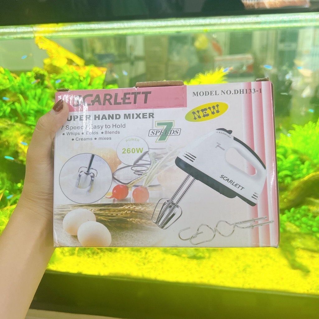 Máy Đánh Trứng Cầm Tay 7 Tốc Độ - SCARLETT Công suất 260W Cực kỳ tiện Lợi _Máy Đánh Trứng Cầm Tay