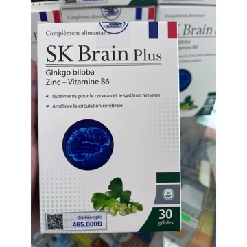 Viên uống bổ não SK Brain Plus Ginkgo Biloba giúp tăng cường tuần hoàn máu não hiệu quả - Lọ 30 viên