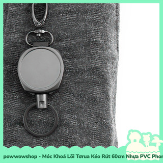 [Sẵn VN - Hỏa Tốc] Móc Khoá Lõi Tơrua Dây Kéo Rút 60cm Sử Dụng Móc Bao Đựng Thẻ Nhân Viên Phong Cách Blacken Đơn Giản