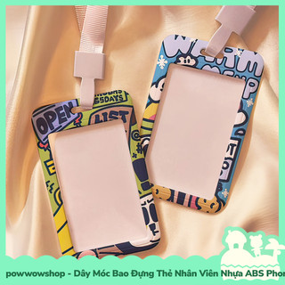 [Sẵn VN - Hỏa Tốc] Dây Móc Bao Đựng Thẻ Nhân Viên Dọc Nhựa ABS Phong Cách Nhân Vật Hoạt Hình Vui Nhộn Funny
