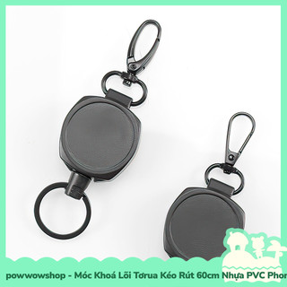 [Sẵn VN - Hỏa Tốc] Móc Khoá Lõi Tơrua Dây Kéo Rút 60cm Sử Dụng Móc Bao Đựng Thẻ Nhân Viên Phong Cách Blacken Đơn Giản
