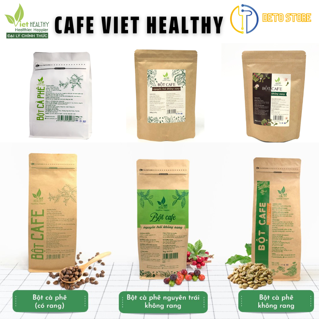 Cà phê thải độc đại tràng enema VIETHEALTHY rang 500g, gan, làm đẹp da (Gerson)
