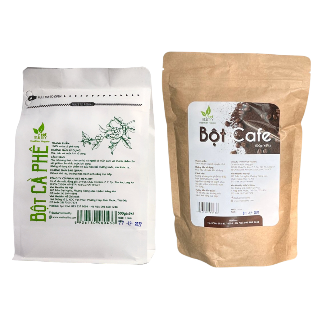 Bột Cà phê thải độc đại tràng Viethealthy loại rang túi (500g) coffee enema gerson detox