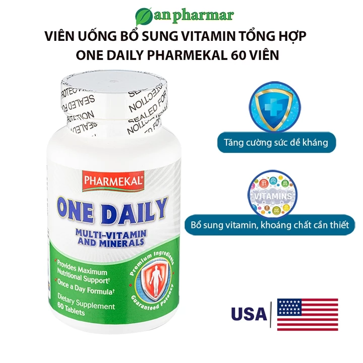 Viên uống tổng hợp One Daily Pharmekal 60 Viên giúp bổ sung Vitamin tổng hợp nhập khẩu chính hãng mỹ