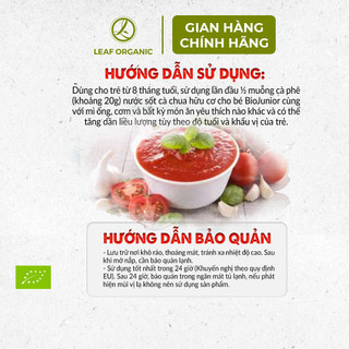 Sốt cà chua hữu cơ cho bé Bio Junior 150g ( Từ 8 tháng tuổi)