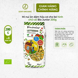 Mì nui ăn dặm hữu cơ cho bé hình chữ cái Bio Junior 200g (Từ 8 tháng tuổi)