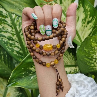 Vòng Tay Trầm Hương Tròn Đơn/108 Hạt Trầm Tốc Việt Mix Charm Bát Nhã Tâm Kinh - Mộc Trầm Hương MTH