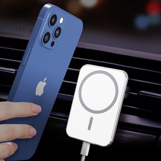 Giá Đỡ Điện Thoại Trên Ô Tô Kiêm Sạc Magsafe Không Dây Hít Nam Châm 15W Gắn Lỗ Thông Gió Xe Hơi Cho iP 12 13 14 15
