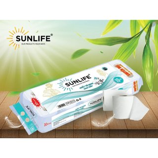 GIẤY VỆ SINH CAO CẤP SUNLIFE 12 CUỘN CÓ LÕI +++ (KHUYẾN MẠI 2 CUỘN)