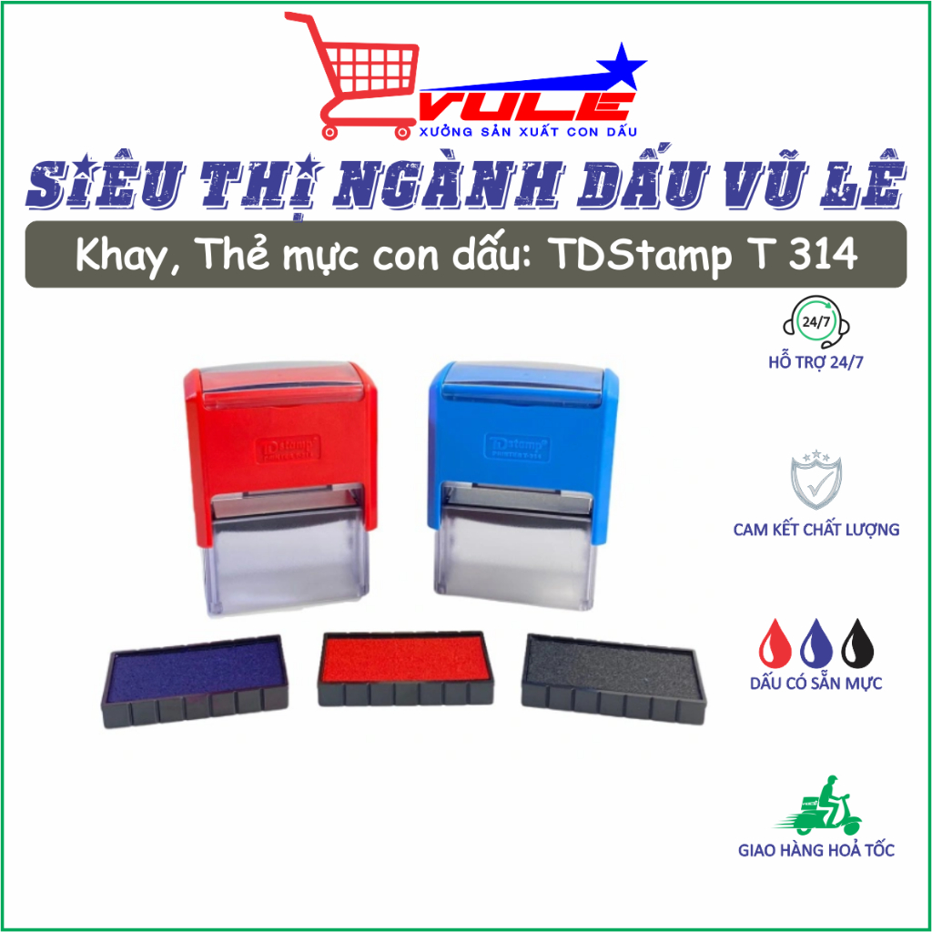 Khay mực, Thẻ mực con dấu TDStamp T314 | Shopee Việt Nam