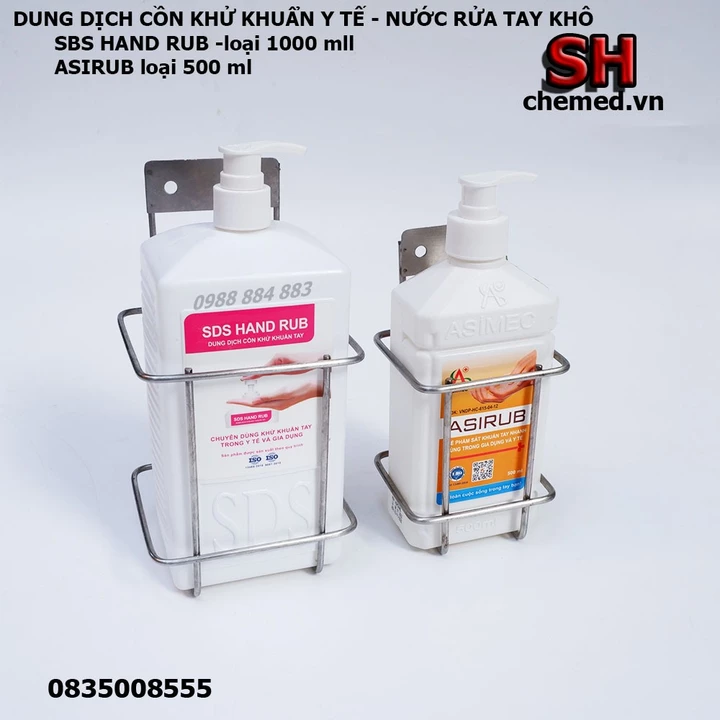 Dung dịch cồn khử khuẩn tay SDS HAND RUB, ASIRUB nước rửa tay khô loại 500ml, 1000ml hàng chính hãng