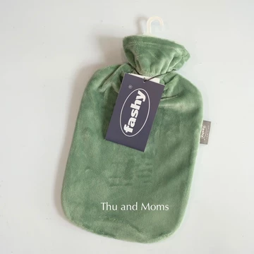 Túi chườm Fashy nhập khẩu Đức size 2L bọc nhung màu xanh lá - túi chườm nóng lạnh - túi chườm bụng kinh