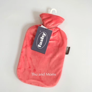 Túi chườm Fashy nhập khẩu Đức size 2L bọc nhung màu hồng - túi chườm nóng lạnh - túi chườm bụng kinh