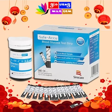 Hộp 50 que thử đường huyết Sinocare Safe-Accu date dài chính hãng Sinocare