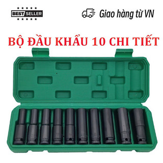 [Hàng xịn] Combo Bộ khẩu mở ốc bu lông đa năng chân 1/2- 10 psc cao cấp