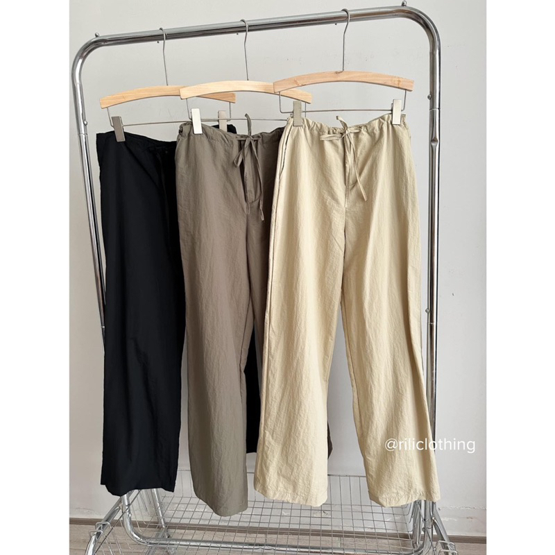 Quần Gió Ống Rộng Dây Rút Eo | Shopee Việt Nam