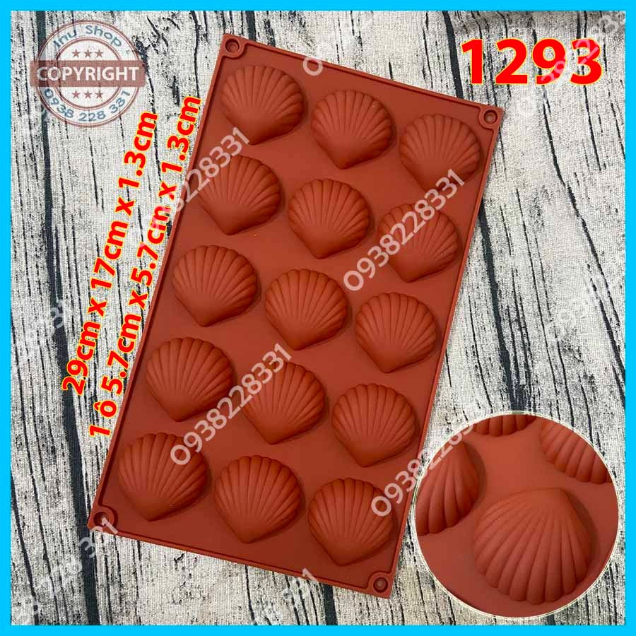 HCM - Khuôn silicon làm bánh vỏ sò Madeleine 20 bánh, đổ socola, rau ...
