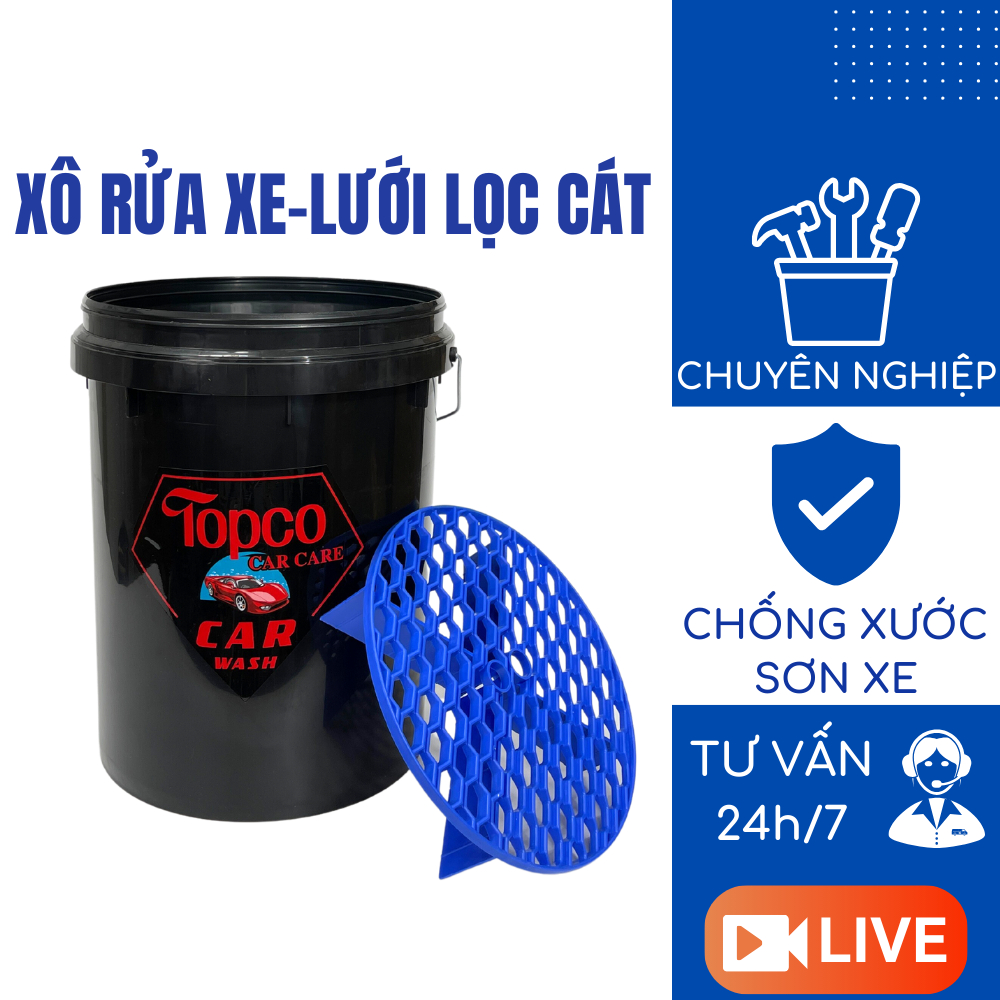 Xô rửa xe ô tô xe máy SGCB xô giặt có lưới lọc cát dụng cụ rửa xe 20 ...