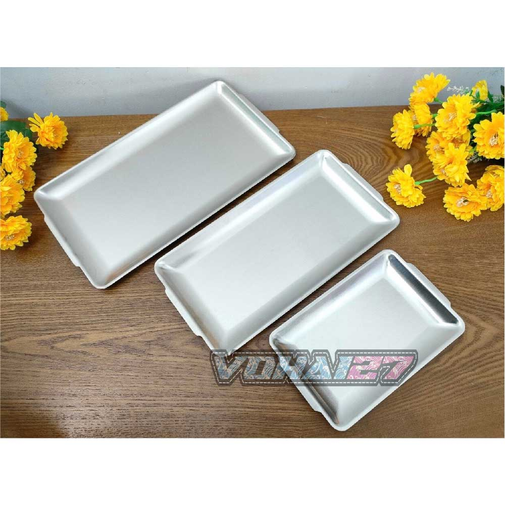 Đĩa ( dĩa ) chữ nhật inox Hàn Quốc, khay inox trang trí, đựng thức ăn (nhiều kích thước) đủ màu vàng và inox ngà