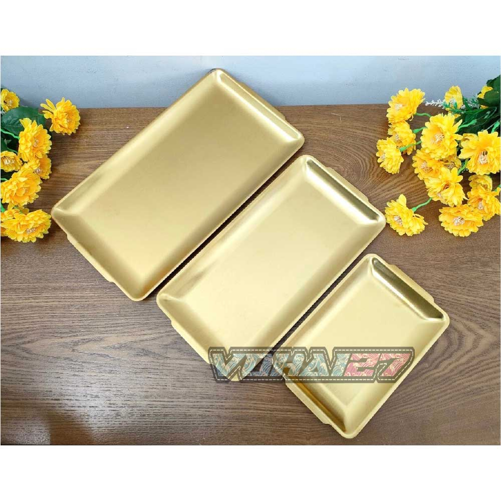 Đĩa ( dĩa ) chữ nhật inox Hàn Quốc, khay inox trang trí, đựng thức ăn (nhiều kích thước) đủ màu vàng và inox ngà