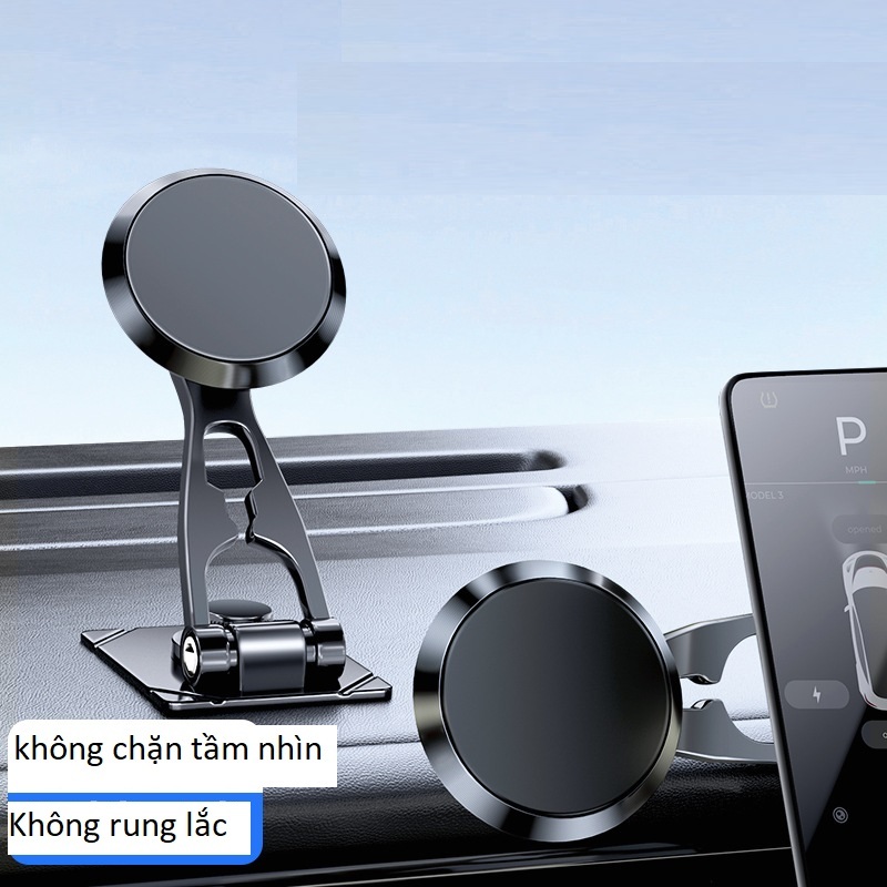 Giá đỡ điện thoại gấp gọn mẫu mới kiểu dáng sang trọng hút từ tính chống rung lắc khi lái xe