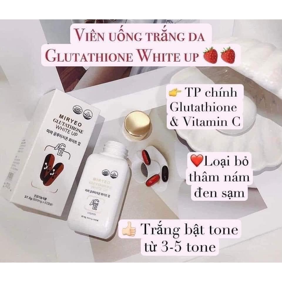 HÀNG NỘI ĐỊA] MIRYEO Glutathione White up, Viên uống trắng da chuyên  sâu-Hộp 62 Viên