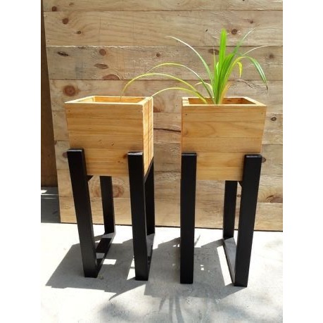 Chậu Gỗ Thông Hình Vuông Trồng Cây Mini, Bonsai, Sen Đá - Chậu Decor Bàn Làm Việc Nhiều Size - TC Home