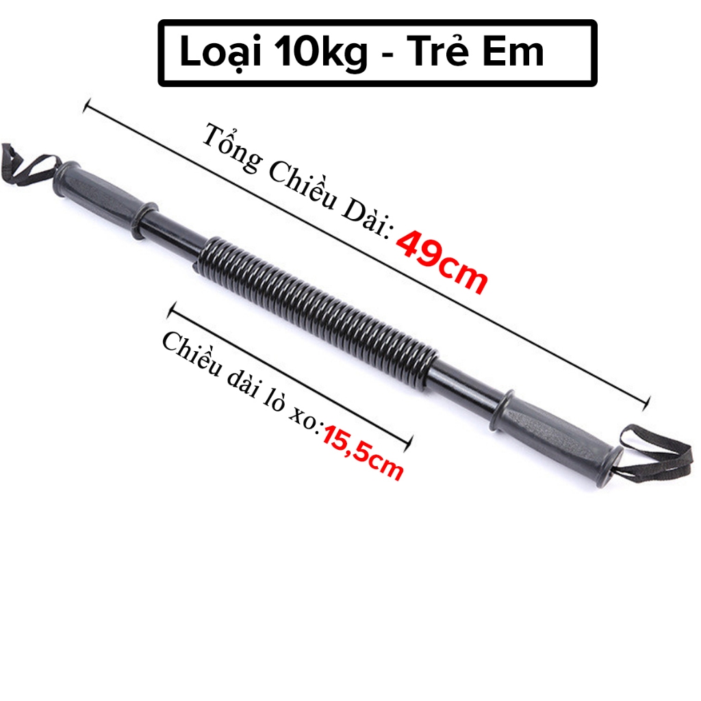Ảnh Gậy Bẻ Lò Xo 10kg Cho Các Bé 5 - 11 Tuổi  Tập Thể Thao Thể Dục Tại Nhà, Thanh Lò Xo Đàn Hồi Kháng Lực 10kg Hãng Amalife 1