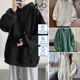 Áo Hoodie Trơn Nam nữ Unisex Form Rộng Avocado, Áo khoác Hoodie Thu Đông Chất Nỉ bông ấm áp Hàn Quốc