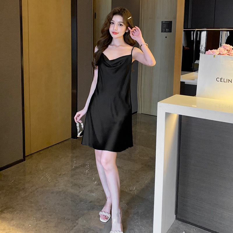 Ảnh Đầm ngủ Hisexy Lụa Satin Dáng Xuông Liền Thân MD12 2