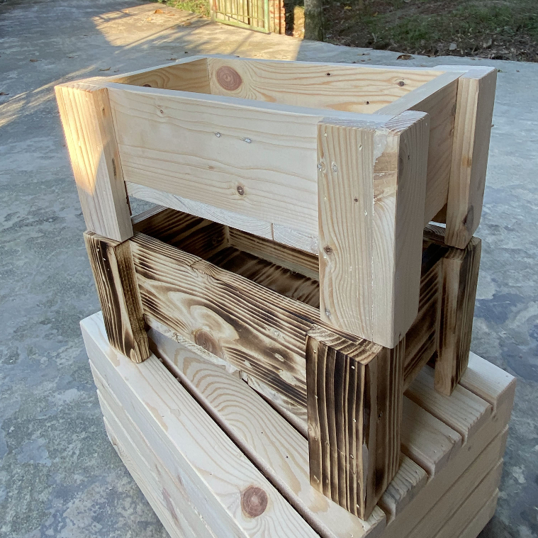 Khay Gỗ Pallet Chữ Nhật Đa Năng - Chậu Trồng Cây Sen Đá Gỗ Thông Decor Trang Trí - TC Home