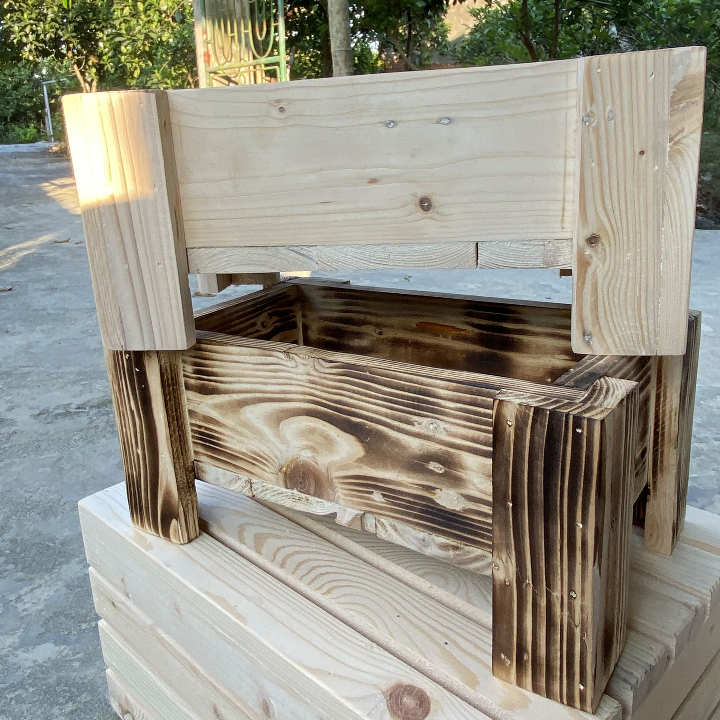 Khay Gỗ Pallet Chữ Nhật Đa Năng - Chậu Trồng Cây Sen Đá Gỗ Thông Decor Trang Trí - TC Home