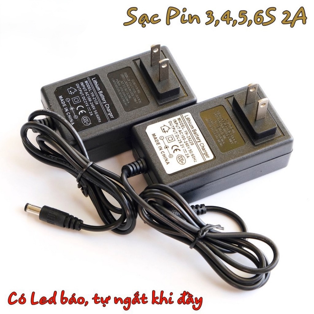 Sạc pin 2S, 3S, 4S, 5S, 6S 2A cho pin Li-ion 3.7V 4.2V Tự ngắt có led ...