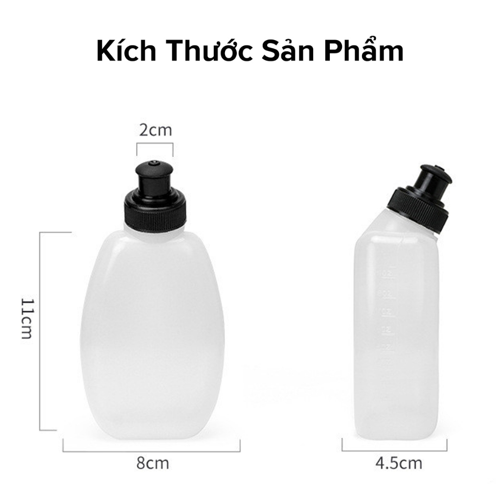 Ảnh Bình Đựng Nước Bằng Nhựa PVC 280ml, Bình Đựng Nước Chạy Bộ Tập Thể Thao Nhỏ Gọn Nắp Van Phụt Nước Chính Hãng Amalife 2