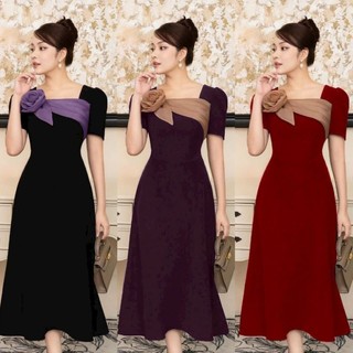 Đầm váy dự tiệc trung niên đuôi cá đính bông cao cấp