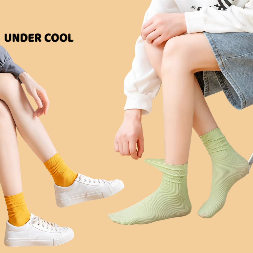 Tất Cotton Cổ Cao Unisex UNDERCOOL Gân Tăm Mỏng Co Dãn TC01