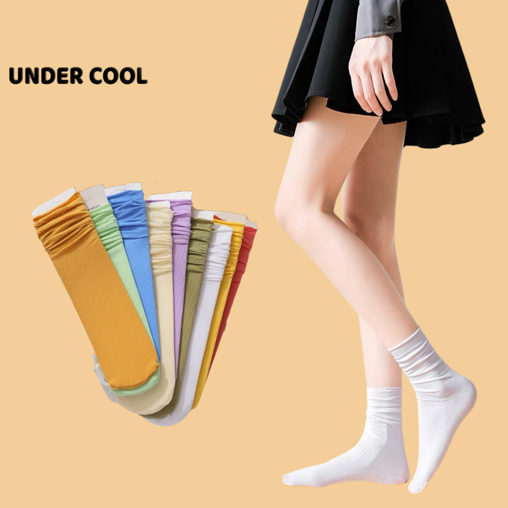 Tất Cotton Cổ Cao Unisex UNDERCOOL Gân Tăm Mỏng Co Dãn TC01