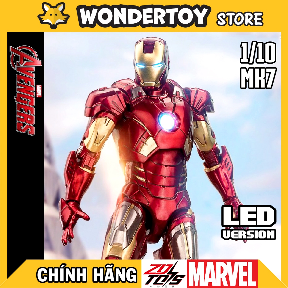 Mô hình ZD Toys Iron Man Mark 7 (MK7) The Avengers 1/10 Led