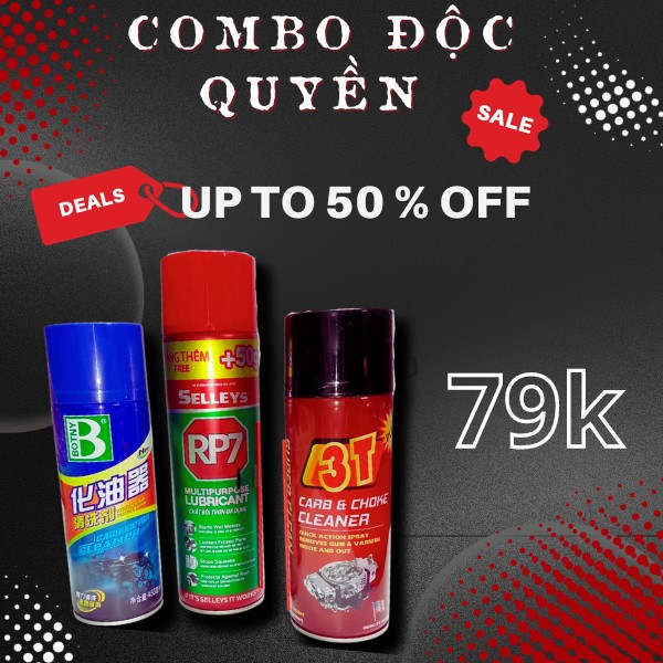 Combo Yamaha RP7 tẩy rỉ xét, xịt chế lạc đà 3T, xịt chế Botny xúc rửa ...