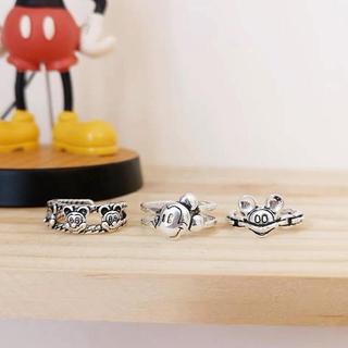 [🔥XƯỞNG SALE SẬP SÀN🔥] Set 3 Nhẫn Hợp Kim 2 Lớp Họa Tiết Chuột Mickey Dễ Thương R118