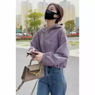 Áo khoác nữ dáng croptop thời trang hàng Quảng Châu ,áo gió 1 lớp chất mềm mịn hàng chuẩn 2 khóa