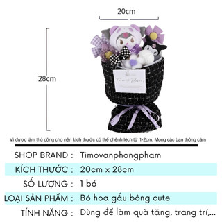 Hoa Gấu Bông Bó To Quà Tặng Sinh Nhật Bạn Gái Bạn Thân Cho Nữ 20/10-8/3 Timo QT32