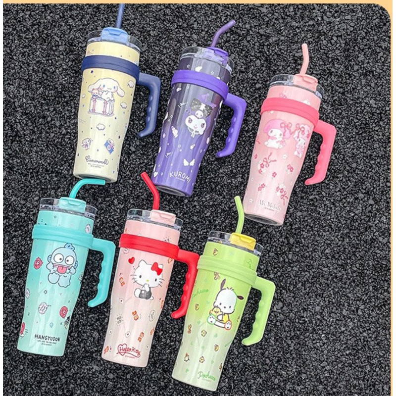 Cốc Giữ Nhiệt Sanrio 1200ml Có Cốc đựng Nước đá Bằng Thép Không Gỉ Có ống Hút Cốc Cách Nhiệt Tặng kèm túi trong cỡ lớn