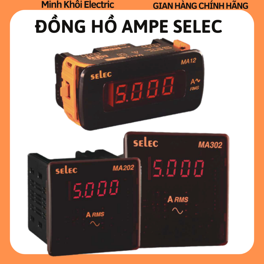 Đồng hồ đo điện áp Selec MA12,MA202,MA302, đồng hồ tủ điện Selec,đồng ...