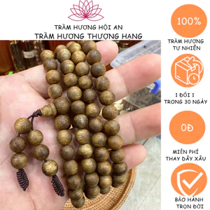 Vòng trầm hương tóc rừng 6li 108 hạt, thơm đẹp mịn mùi bền dài lâu,thanh lịch an yên tài lộ.