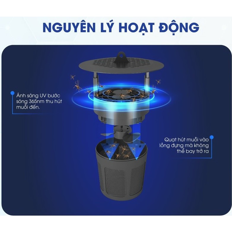 Ảnh Đèn bắt muỗi Rạng Đông công suất 5W không gây tiếng ồn, không tạo mùi khét, tiện lợi dễ sử dụng 2
