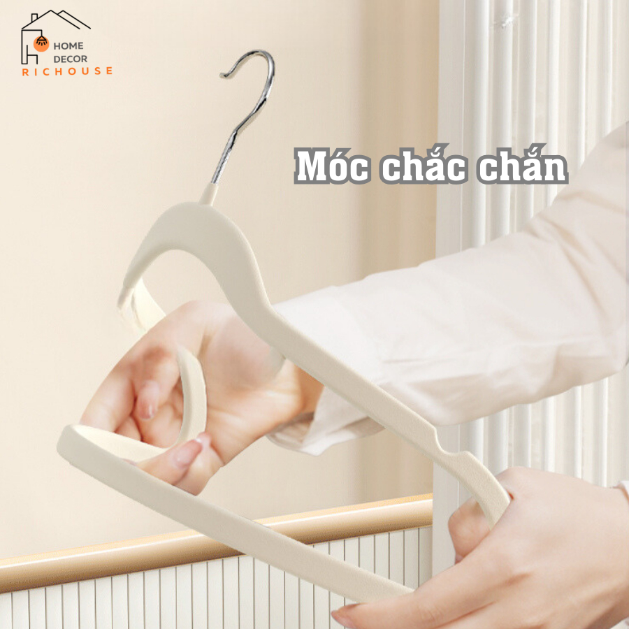 Móc treo quần áo bọc nhung siêu mỏng, móc quần áo chống trượt xoay 360, không làm hỏng quẩn áo