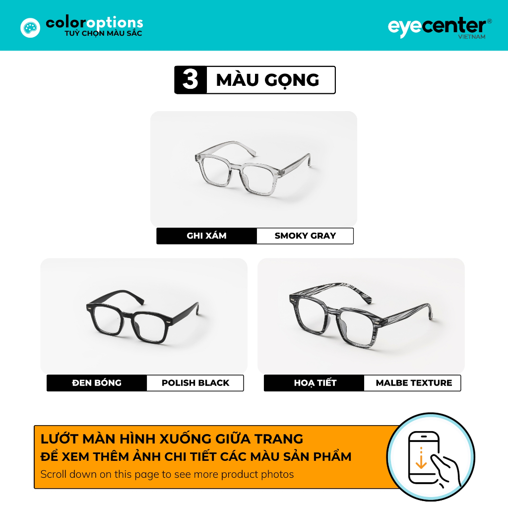 Ảnh Gọng kính nam nữ chính hãng EYECENTER C26S nhựa dẻo nhập khẩu by Eye Center Vietnam 2